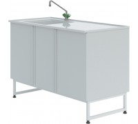 Мойка лабораторная химическая ЛК-1200 СМС-ПВ (1 раковина, 1 смеситель)